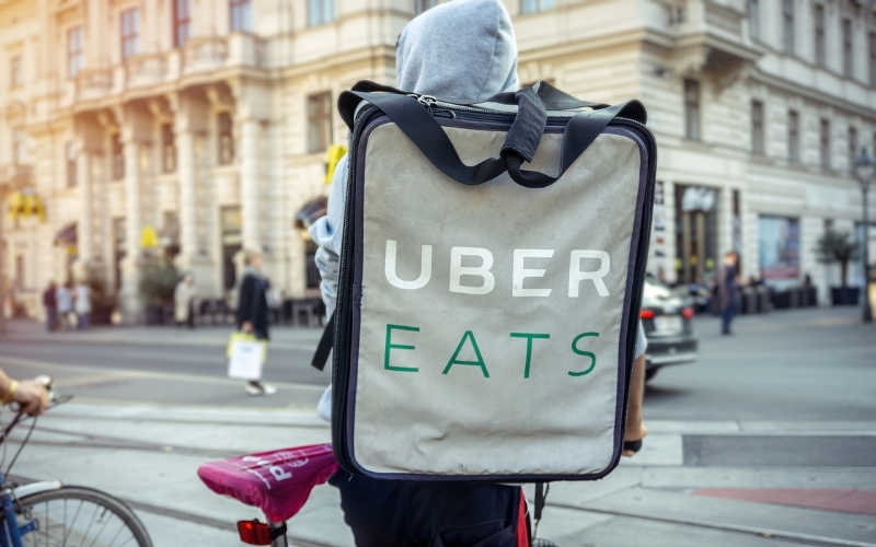 Uber Eats Delivery person on a bike